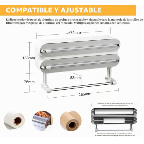 Dispensador 3 en 1 Magnético Cocina