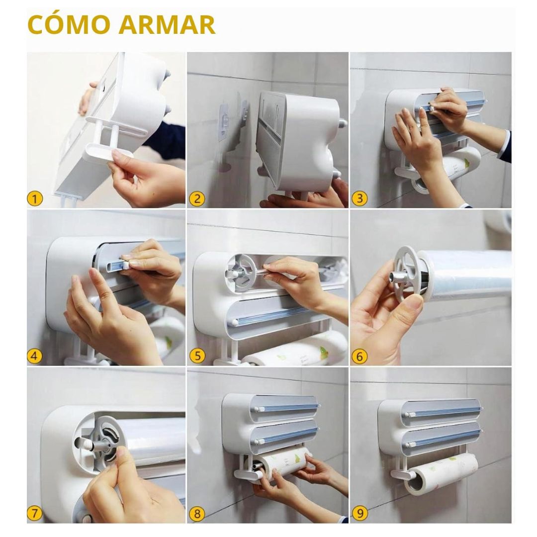 Dispensador 3 en 1 Magnético Cocina